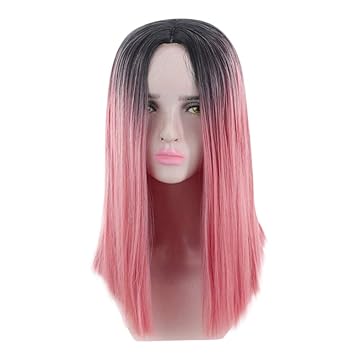 Amazon Com Hstore 45cm Straight Wig Pink Short Long Straight