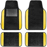 FH Group F14407YELLOW Premium Full Set Carpet Floor Mat (Sedan and SUV with Driver Heel Pad Yellow)
