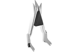 HARVARDS CHROME Adjustable Trident Black 27” Detachable Backrest Sissy Bar Passenger Quick Release Fits for Harley Touring Road King Electra Glide Street Glide FLHR FLHX FLHT FLTR 1997-2008 1/1/2” Tubing (Chrome)
