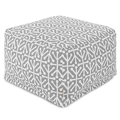 Majestic Home Goods Aruba Ottoman, Large, Gray - Thumbnail 7