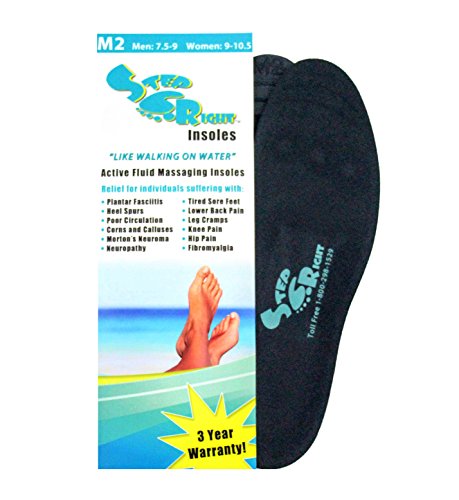 Step Right Insoles Relieves -Plantar Fasciitis- Neuropathy- Poor Circulation- Foot Pain and Heel Spurs (M2 Womens 9-10.5 : Mens 7.5-9)