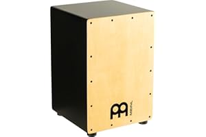 MEINL PERCUSSION Meinl Cajon Box Drum with Internal Snares - NOT MADE IN CHINA - Maple Frontplate / MDF Body Full Size, 2-YEAR WARRANTY (MCAJ100BK-MA)