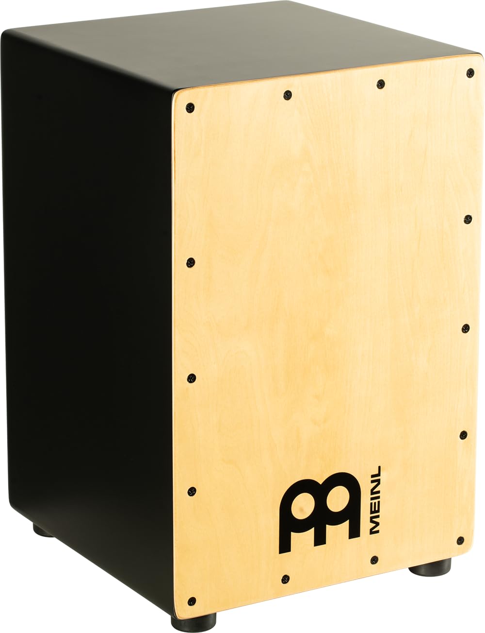 Meinl Percussion Headliner Cajon Instrument - Compact Drum Box with 2 Snare Wires - Playing Surface Maple (MCAJ100BK-MA)