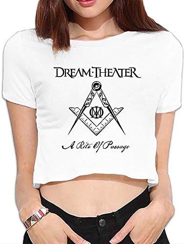Dream Theater Women Raglan Screw Neck White Crop