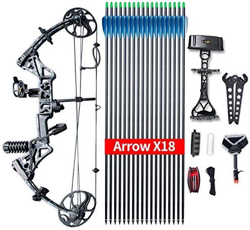 MEJOSER Compound Bow Package,Archery Adults Hunting Accessories,Right Handed,19-30" Draw Length:15-70Lbs Draw Weight,IBO Rate 320fps