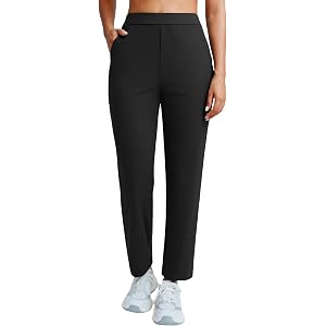 BRXL 26''/27'' Womens Golf Pants Stretch Pockets Travel Business Slacks | 7/8 Ankle Length, High Waist, Formal and Business C