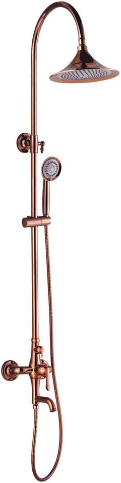 Shower Kit Set Bar Riser Rail Bar Adjustable Rain Shower Head Holder Bath Filler Rose Gold Sanlingo KARA Series