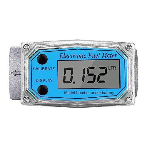 Digital Turbine Flowmeter,Water Diesel Gasoline Kerosene Flow Meter with Digital LCD Display,1-Inch FNPT Inlet/Outlet - Thumbnail 4