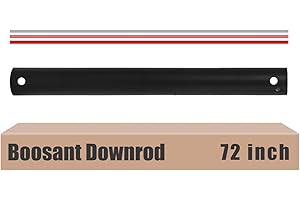 BOOSANT 72 INCH Ceiling Fan Downrod With Extended Wires,1 inch Outside Diameter,Extension Rod Only Ceiling Fans Compatible, Not Threaded(Black)