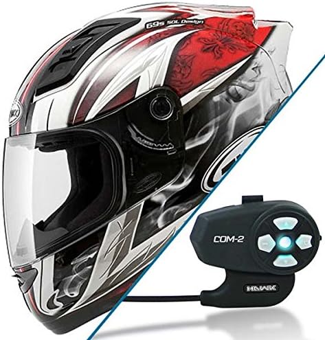 GMAX GM69 Crusader II Red Full Face Street Helmet w/ COM-2 Bluetooth Intercom - X-Large