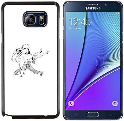 For Samsung Note 5 N9200 N920 - WHITE DANCING COUPLE DANCER LOVE /Design Hard Plastic Protective Case Slim Fit Cover/ - Super Marley Shop -