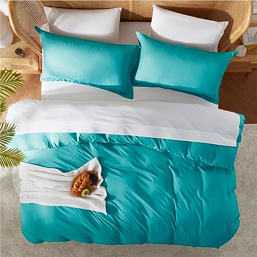 Nestl Twin Duvet Cover Set Soft Double Brushed Teal Duvet Cover Twin