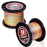 Sougayilang 500m/547Yards 4 Strands 12lb-72lb Multifilament Pe Superbraid and Braided Fishing Line (Grey Yellow Black Green Multicolor)