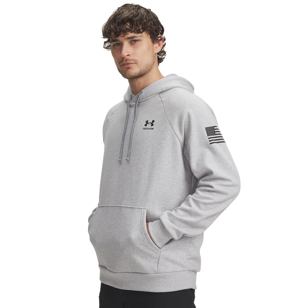 Under Armour Men's Freedom Flag Hoodie, (035) Steel Medium Heather / / Black, Small Tall Image