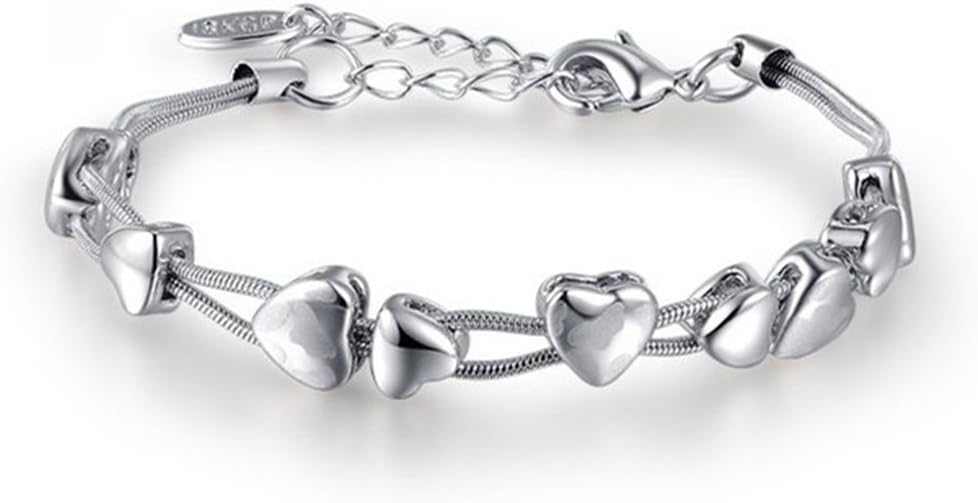 Alisa Fastion Jewelry Thanksgiving Gift Heart-Shaped Platinum Bracelet