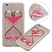IKASEFU Clear Transparent Rubber Case for iPhone 6 Plus/6S Plus,Cute Novelty Heart Shape Flowing Sand Slim Fit Clear Gel Liquid Case Cover for iPhone 6 Plus/6S Plus 5.5