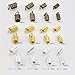 LolliBeads (TM) Assorted Size Silver Gold Antiqued Brass Bronze Ribbon Leather Cord Bookmark End Bracelet Pinch Crimps Kit Spring Coil End Lobster Clasps Chain Extenders Pack (1000 Pcs)