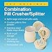 The Original EZ Swallow Combination Pill Crusher/Splitter – 3-in-1 Pill Cutter, Grinder and Organizer for Adults, Children and Pets