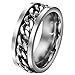 FANSING Jewelry Mens 8mm Silver Stainless Steel Spinner Ring Chain Design (10)