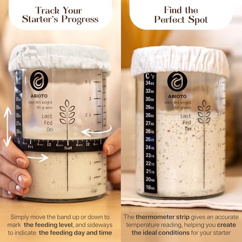 Sourdough Starter Kit with 10" Round & 11" Oval Banneton Proofing Basket and 34oz Starter Jar - Beginner-Friendly Sourdough Bread Baking Supplies and Baking Gifts for Women, Men, and Bread Bakers