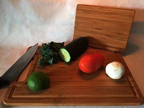 Zen Boards 2-Piece Durable Bamboo Cutting and Chopping Board Set with Drip Groove