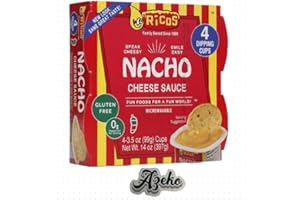 Rico's Nacho Cheese Dip - Comes with 4 Small Dips- 14 ozTotal (Pack of 1) Packed By Azeko