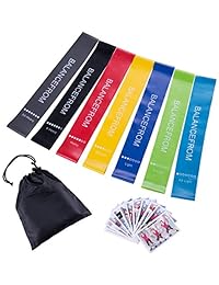 BalanceFrom Resistencia Bucle Bandas de ejercicio conjunto de 7 con bolsa de transporte, tarjetas de ejercicio de instrucciones y vídeo Online recomendaciones