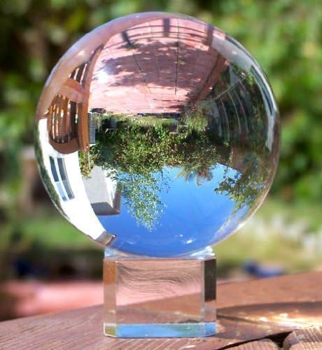 New Clear Crystal Ball, Crystal Meditation Ball Globe (60MM(2.36"), Clear With Free Stand)