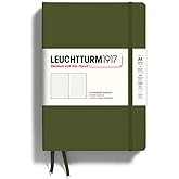 LEUCHTTURM1917 - Notebook Hardcover Medium A5-251 Numbered Pages for Writing and Journaling (Army, Dotted)