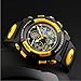 Jelercy Multi Function Digital Watch LED Quartz Water Resistant Sport Watches for Boys Yellow