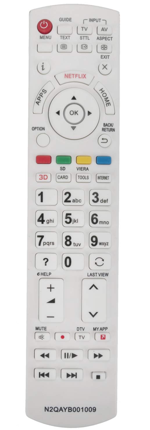 ALLIMITY N2QAYB001009 Remote Control Replacement for Panasonic LCD LED TV TX-24CS500B TX-24CS500E TX-32CS510E TX-32CS600B TX-40CS520B TX-40CS520E TX-40CSR520 TX-40CSW524 TX-42CSR610 TX-50CS520E