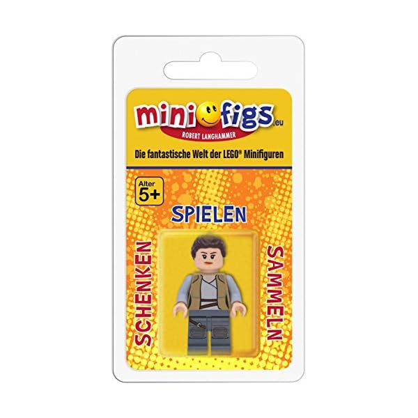 LEGO Star Wars Minifigur: Jedi Rey Skywalker in dunkelbeiger Jacke mit Laserschwertern – Bild 3