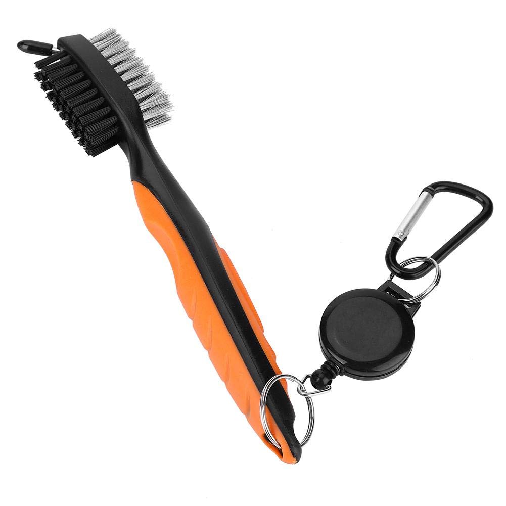 VGEBY Club Brush and Groove Cleaner, Multi-Functional Brush Club Groove Cleaner with Retractable Zip-line Carabiner Cleaning Tool,Orange,30.99 x 3.30 cms