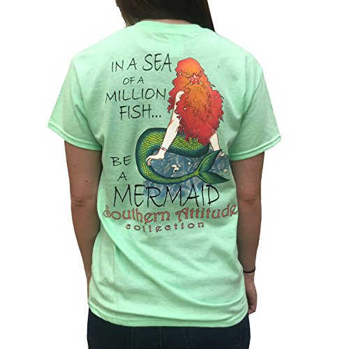 in A Sea of A Million Fish Be A Mermaid Mint Women's Short Sleeve T-Shirt