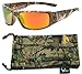 Hornz Polarized Sunglasses for Men Brown Forrest & Orange Camouflage Full Frame
