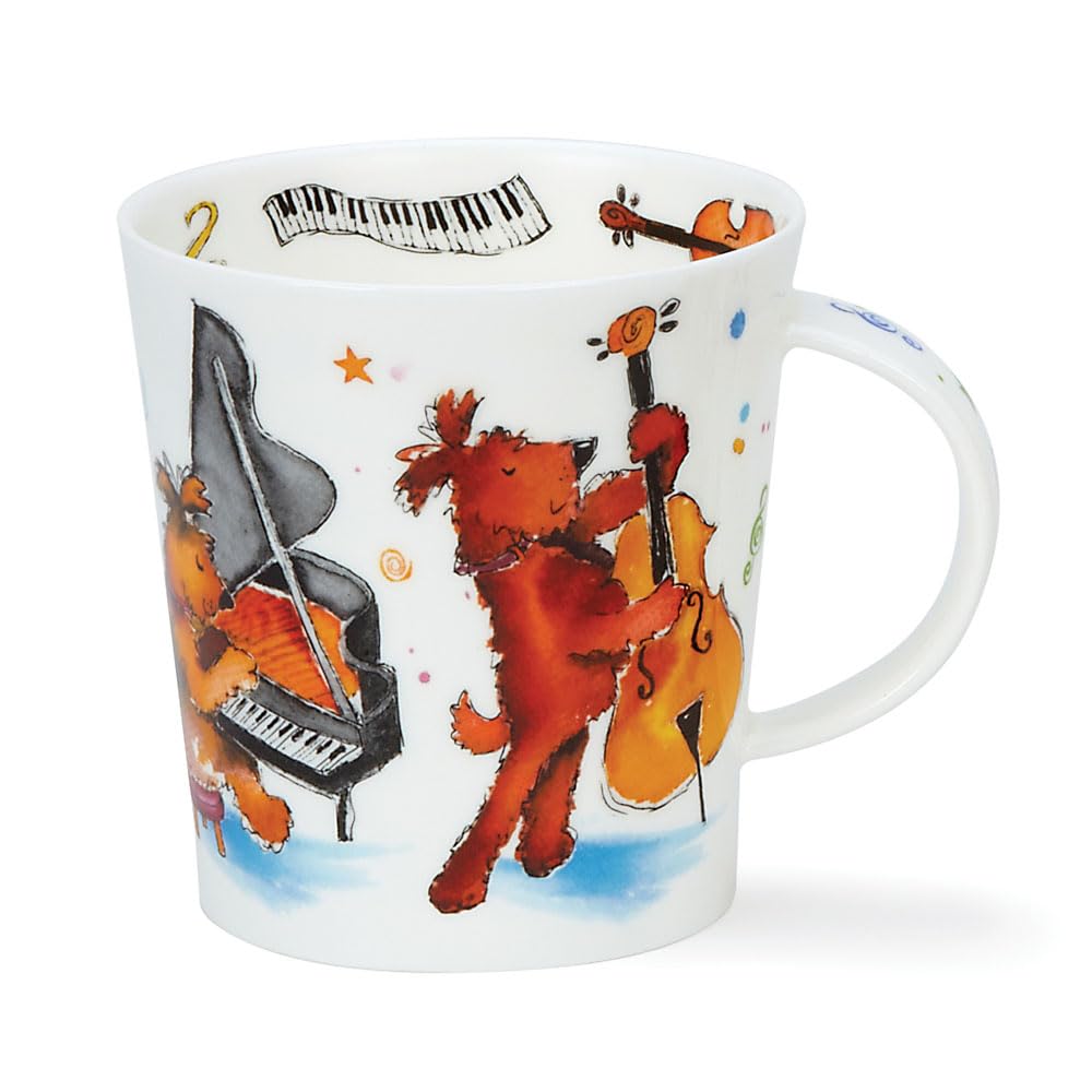 DUNOON Lomond Shape Mug 0.32 Litre Groovy Cats or Groovy Dogs (Groovy Dogs)