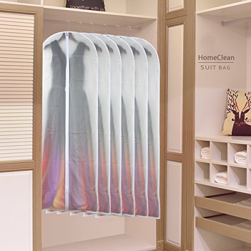 Garment Bag Clear 24'' x 54'' Long Dress Garment Bags White Breathable Full Zipper Dust Cover