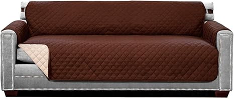 Amazon Com Sofa Shield Original Patent Pending Reversible X Large Oversized Sofa Protector For Seat Width Up To 78 Inch Furniture Slipcover 2 Inch Strap Couch Slip Cover Throw For Dogs Sofa Chocolate Beige