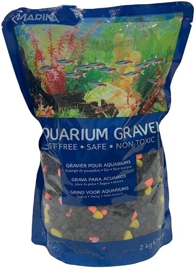 Marina Neon Twilight Aquarium Gravel 2 kg Black Speckled Safe Dust Free