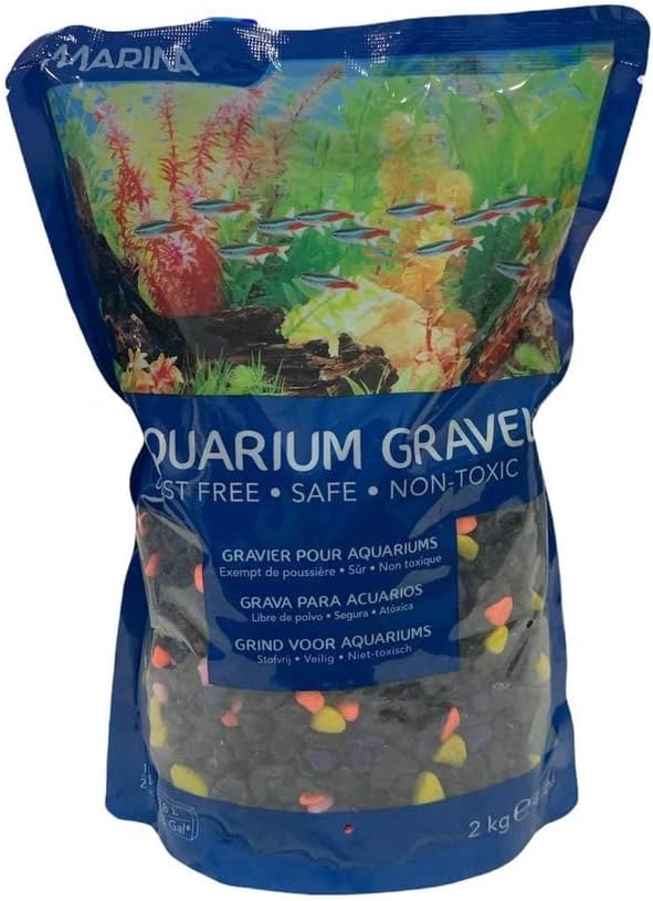 Marina Neon Twilight Aquarium Gravel 2 kg Black Speckled Safe Dust Free