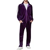 Ragelion Mens Tracksuit 2 Piece Velour Sweatsuit for Men Casual Full Zip Jogging Suit Jacket Pants Set
