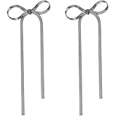 Gold Bow Drop Dangle Earrings for Women,Silver Long Tassel Snake Chain Statement Earrings,Fashion Wedding Jewelry accessories Gifts