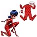 Kids Zip Miraculous Ladybug Cosplay Costume Halloween Girls Marinette Suit (S)
