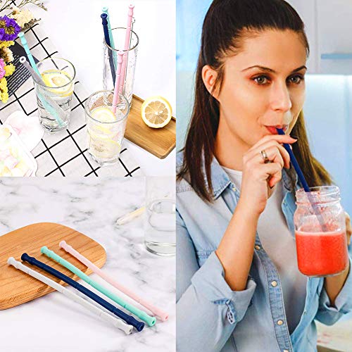 INTVN 4 Pack Silikon Faltbare Trinkhalme, Wiederverwendbare Strohhalm Silikon/Silikon Strohhalme für Kinder, BPA-frei… – Bild 7