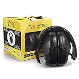 Pro For Sho 34dB Safety Ear Protection - Special Designed Ear Muffs Lighter Weight & Maximum Hearing Protection , Black