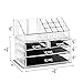 Felicite Home Makeup Cosmetic Organizer Conceal/Lipstick/Eyeshadow/Brushes in One place Storage Drawers, Clear, Medium,NEWEST EDITION UPGRADED BOTTOM DRAWER SIZE , 2 Piece Set