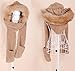 Winter Warm Women Siamese Hoodie Gloves Pocket Earflap Hat Long Scarf Shawl Wraps