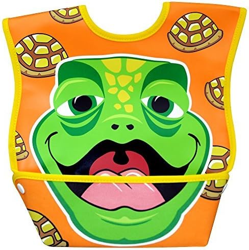 Dexbaby Big Mouth Turtle Leak-Proof Dura Bib w/ Catch-All Pocket - Large | 6 months +