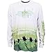 Guy Harvey Long Sleeve Performance Bass T-shirt (X-Large, White)