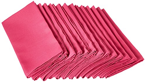 LinenTablecloth 20-Inch Polyester Napkins (1-Dozen) Fuchsia